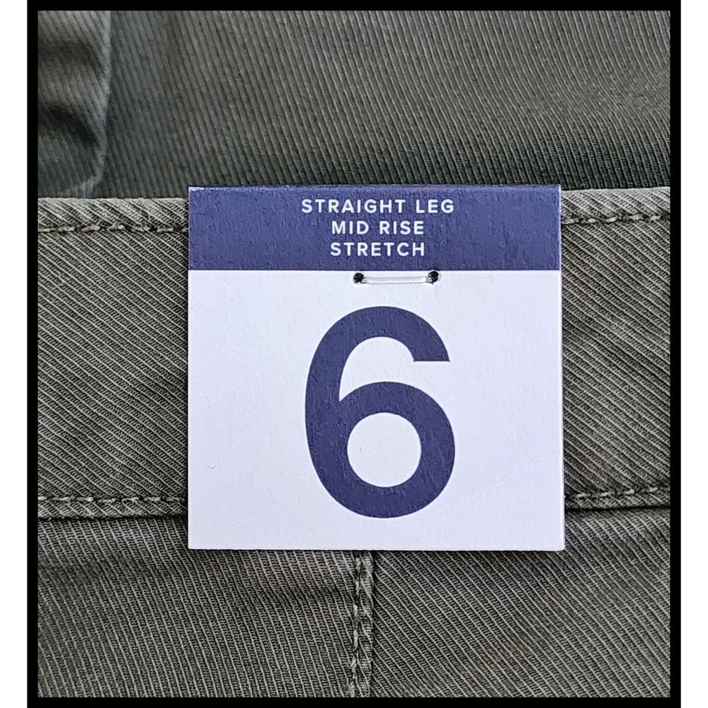 NWT Gap Everyday Straight Up Khaki Pants Mid Rise Stretch Olive Green 6 New - Picture 7 of 11